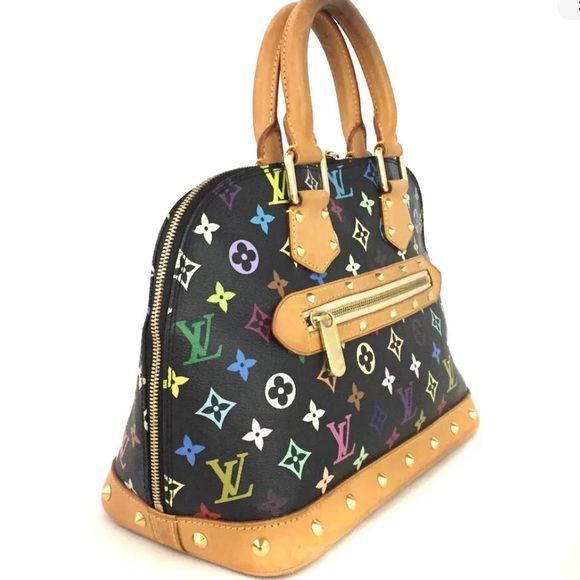 Louis Vuitton Takashi Murakami X Alma PM with COA Black Multicolor Stud - Picture 3 of 16